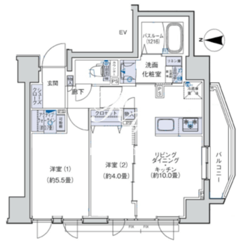 オーキッドレジデンス三ノ輪 1202 間取り図