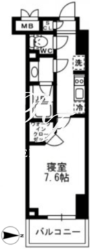 レジディア亀戸 1408 間取り図