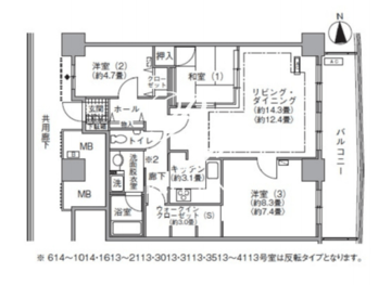 アクティ汐留 3504 間取り図
